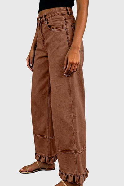 Soli Echo - Ruffle Leg Baggy Jeans